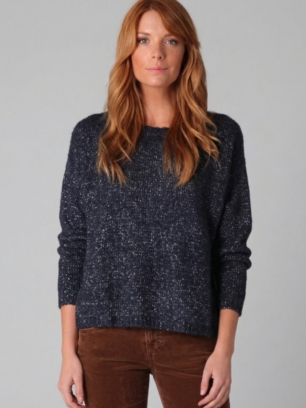 Joie Markus Chunky Knit Alpaca Blend Metallic Shimmer Sweater - Size XS